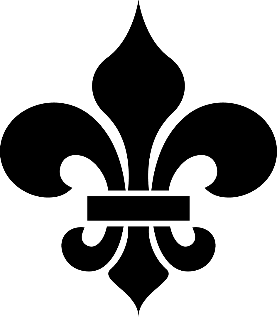 Minimalist Fleur-de-Lis Emblem on Transparent Background