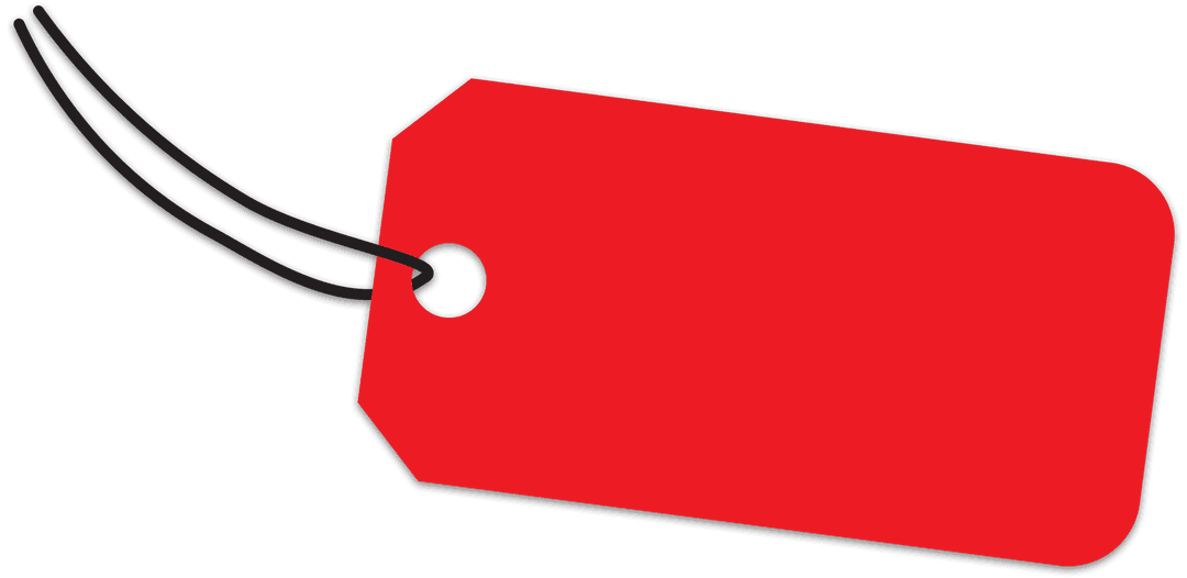 Blank Red Label Tag on Transparent Background for Retail Branding