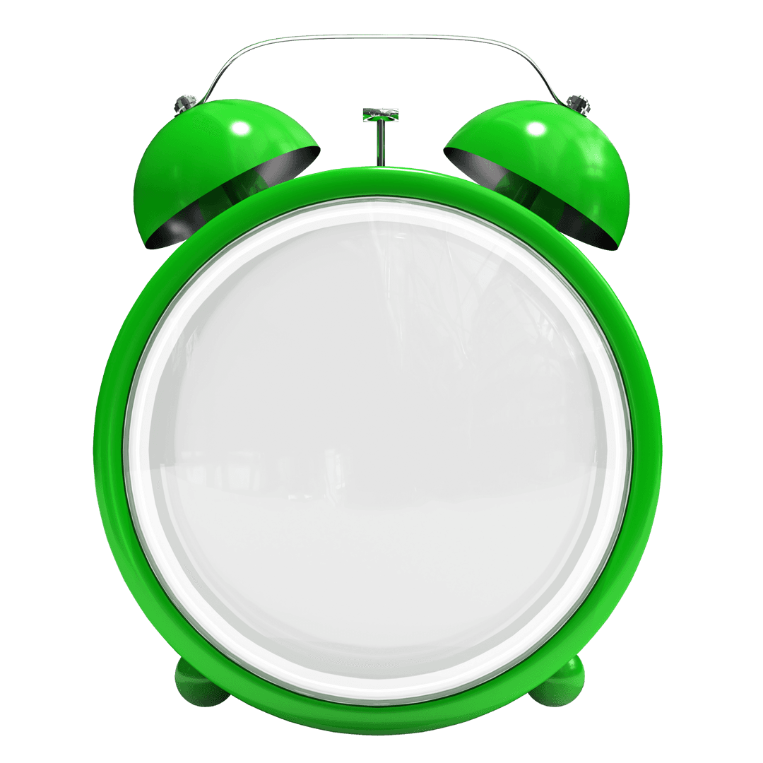 Transparent Green Retro Alarm Clock with Blank Face - Download Free Stock Images Pikwizard.com