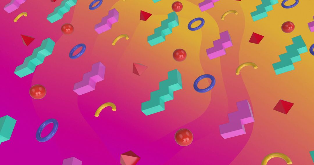 Vibrant Geometric Shapes on Gradient Background