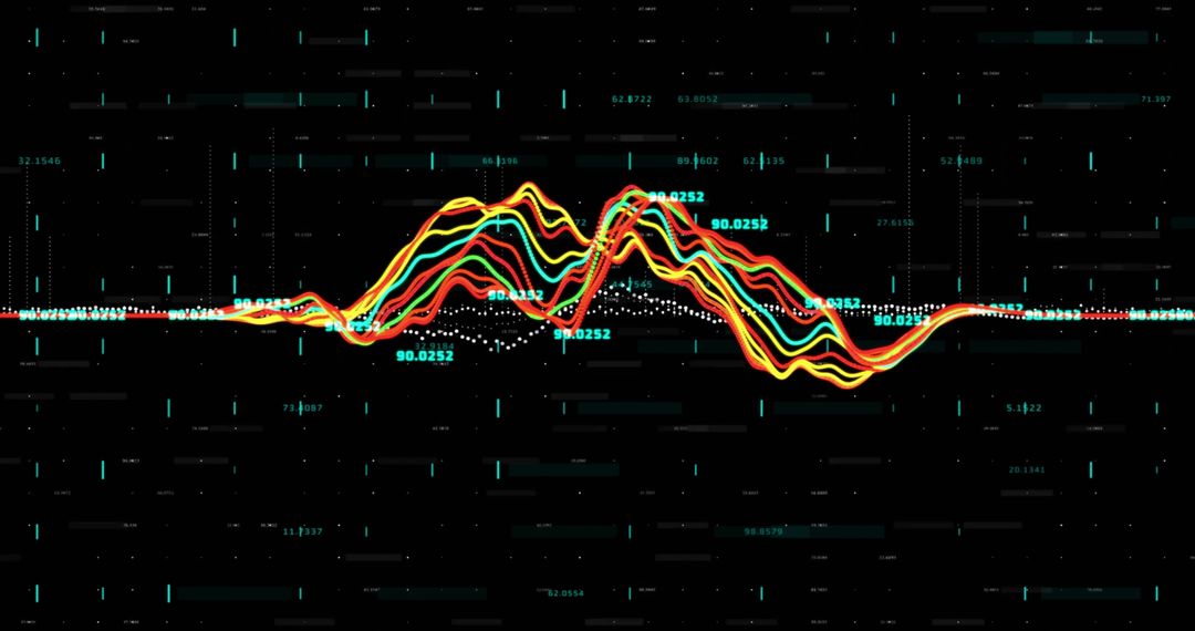Colorful Financial Data Visualization on Dark Grid