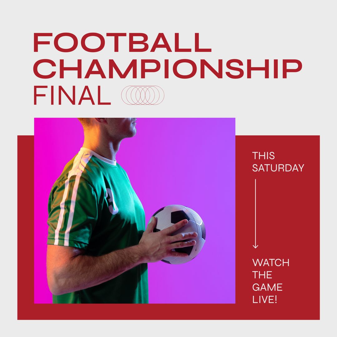 Football Championship Promotional Poster Highlighting Final Match - Download Free Stock Templates Pikwizard.com