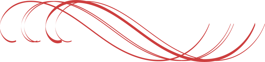 Red Curvilinear Abstract Lines on Transparent Background