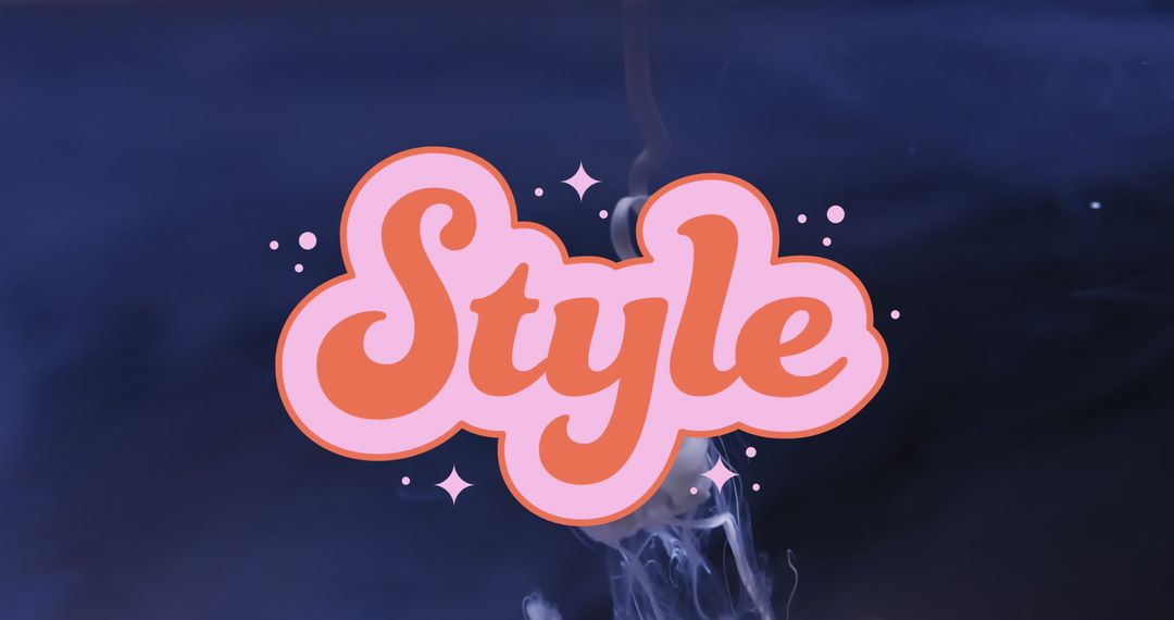 Retro Style Text with Smoke Effect on Blue Background