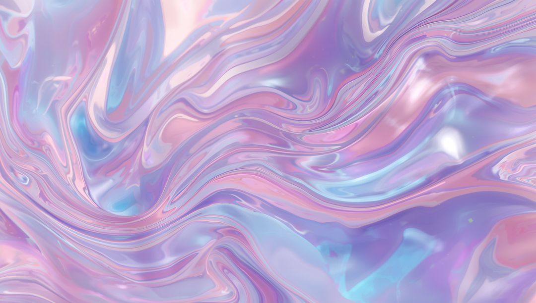 Iridescent Pastel Abstract Digital Waves