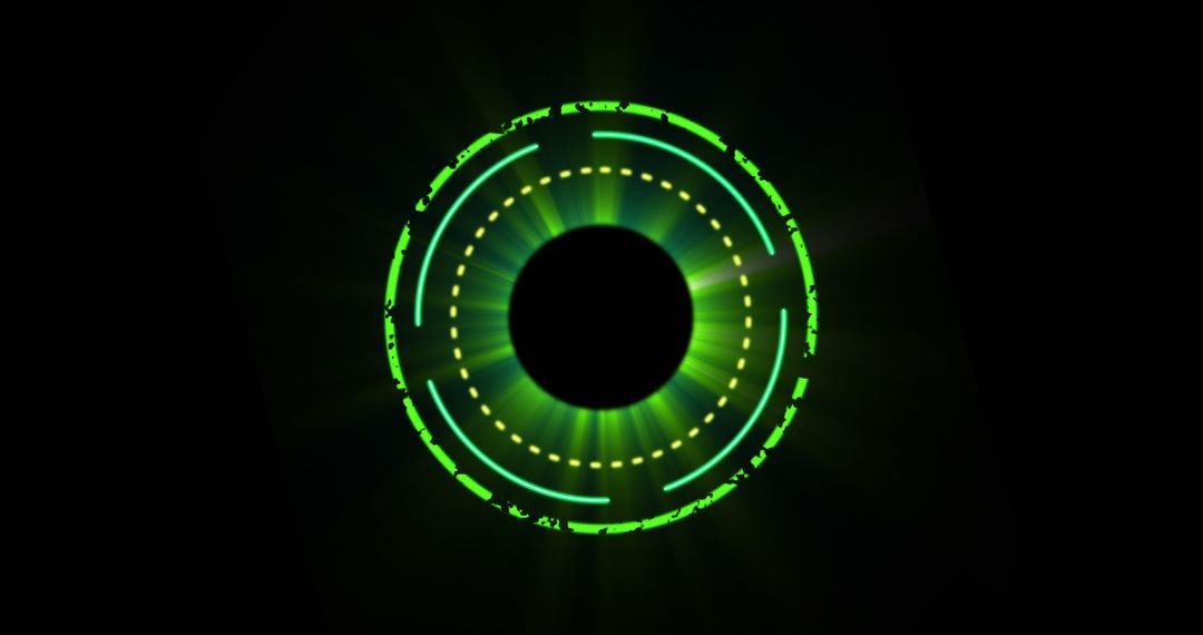 Glowing Green Circles with Futuristic Energy Effect