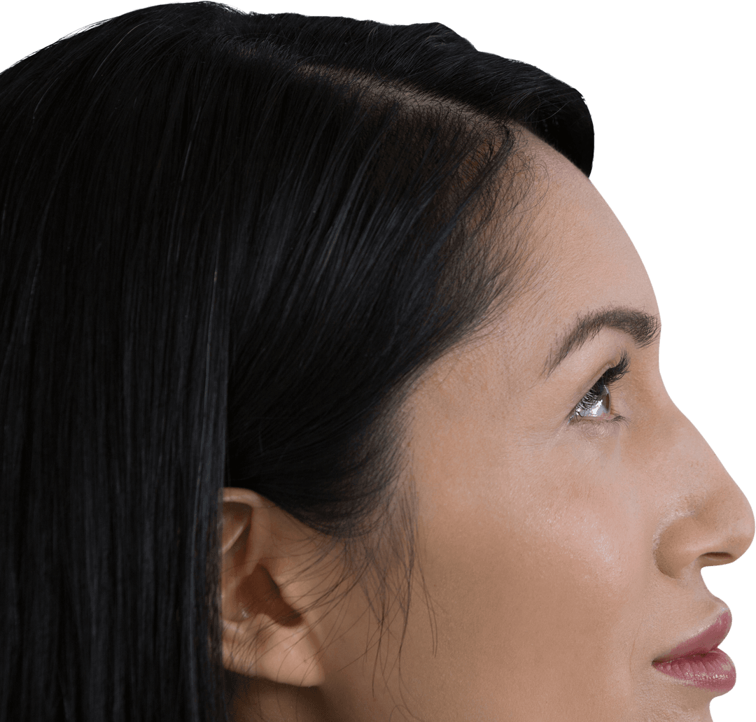 Close-Up Transparent Background Thoughtful Female Executive