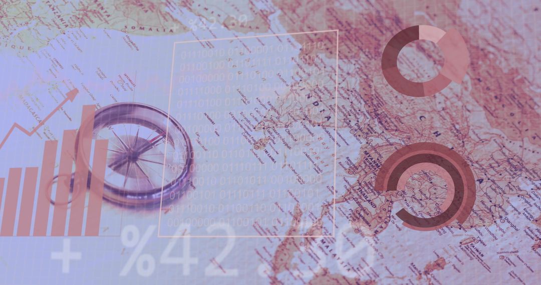 Digital Data in Global Business over Asian Map