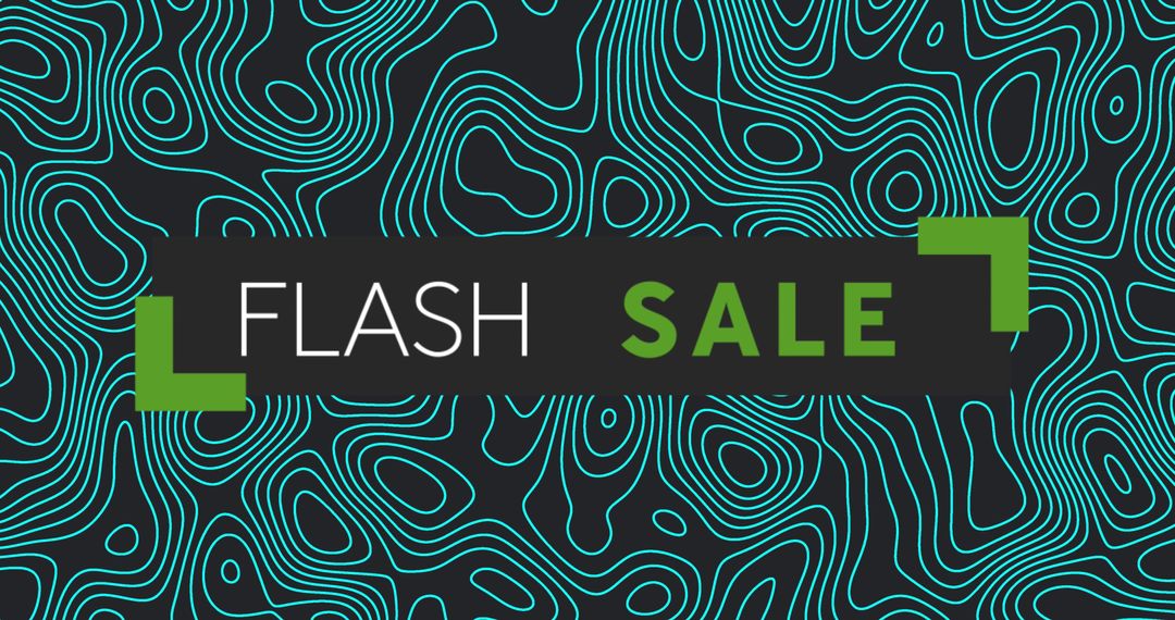 Flash Sale Promotion Banner on Dark Wave Background