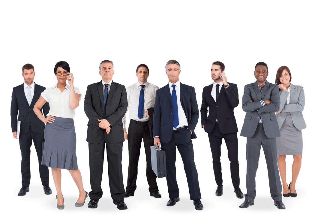 Diverse Group of Business People in Professional Attire on Transparent Background - Download Free Stock Images Pikwizard.com