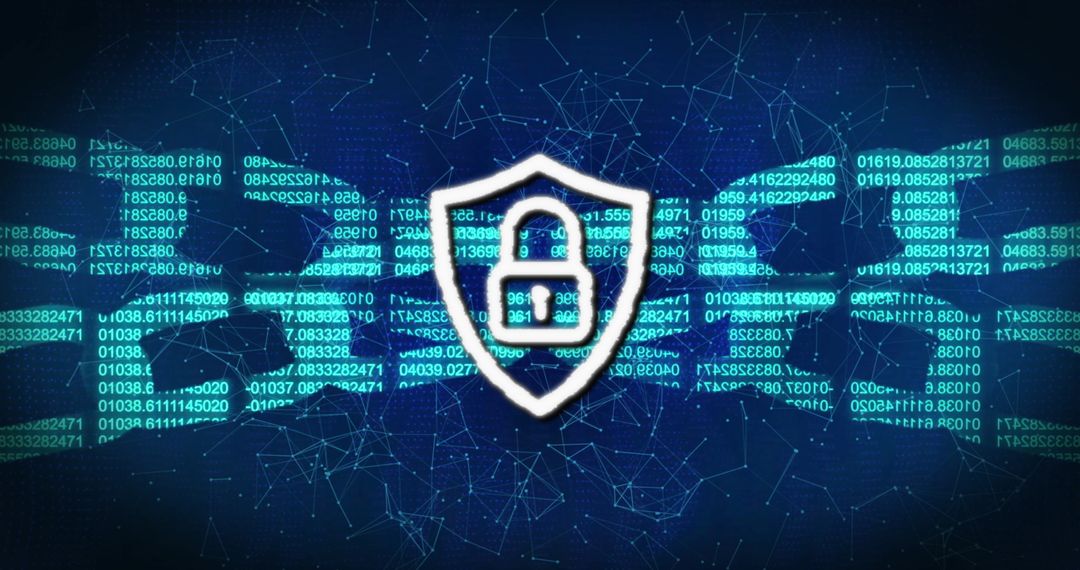 Glowing Chains and Padlock Depicting Online Security