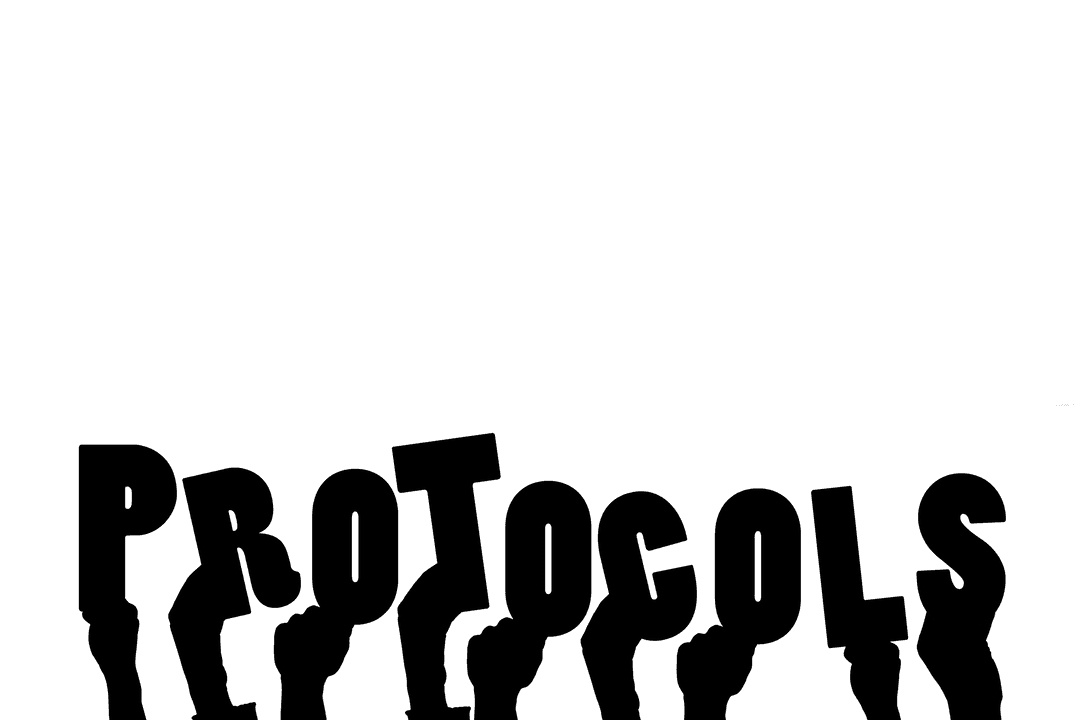 Hands Holding Protocols Text on Transparent Background