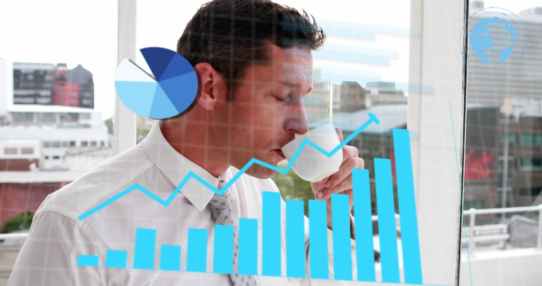 Business Professional Analyzing Financial Data with Coffee - Free Images, Stock Photos and Pictures on Pikwizard.com