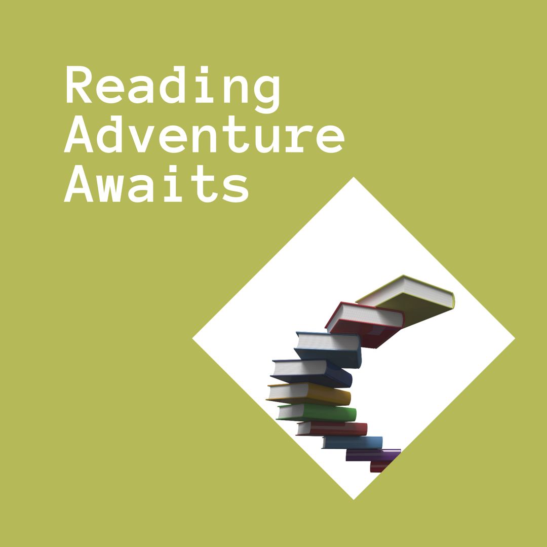 Stack of Books Forming Curved Bridge with Inspirational Text