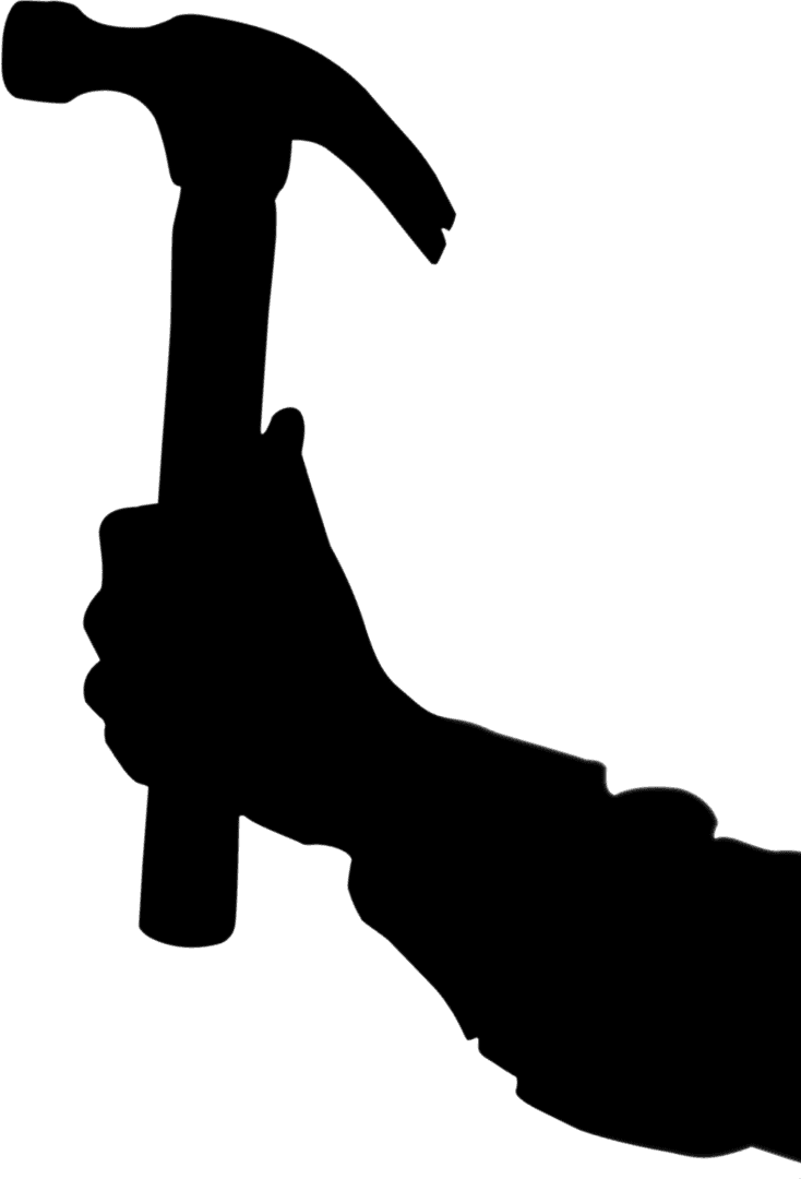 Transparent Illustration Hand Holding Hammer Vector Design