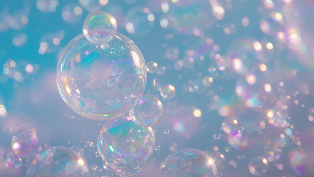 Whimsical Soap Bubbles with Ethereal Bokeh Effect