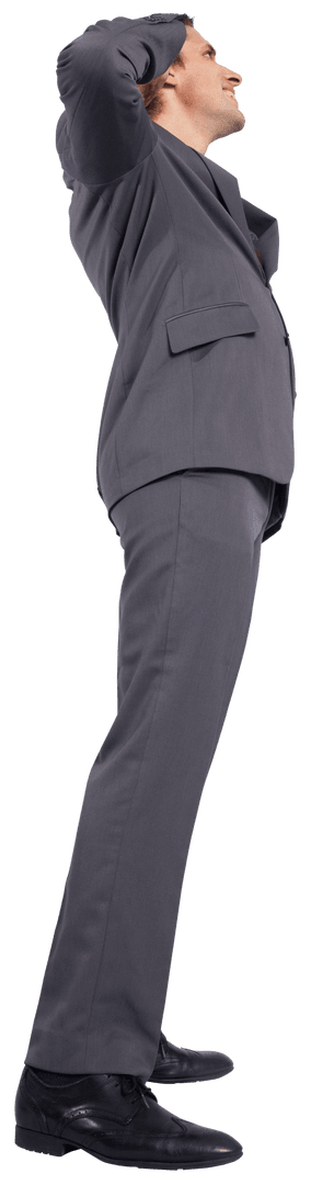 Caucasian Businessman Smiling in Formal Suit on Transparent Background