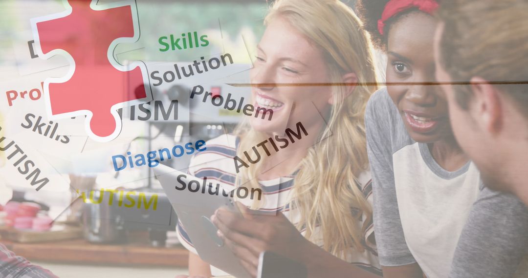 Autism Awareness Concept with Team Collaboration and Problem Solving