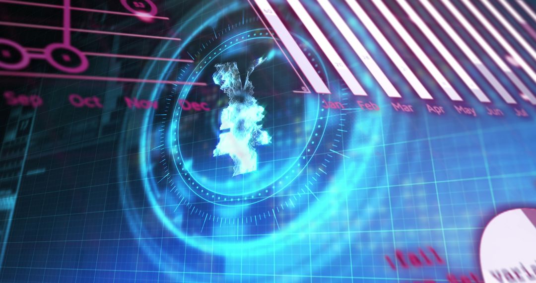 Digital Currency Concept Displaying Japanese Yen Symbol and Data Visualization