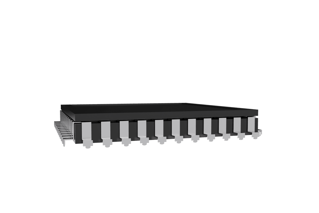 3D Microchip Illustration on Transparent Background
