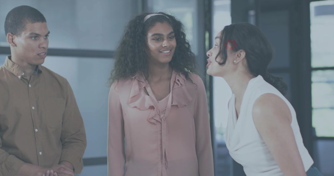 Colleagues Exchanging Ideas During Casual Office Discussion, Team Collaboration Session
