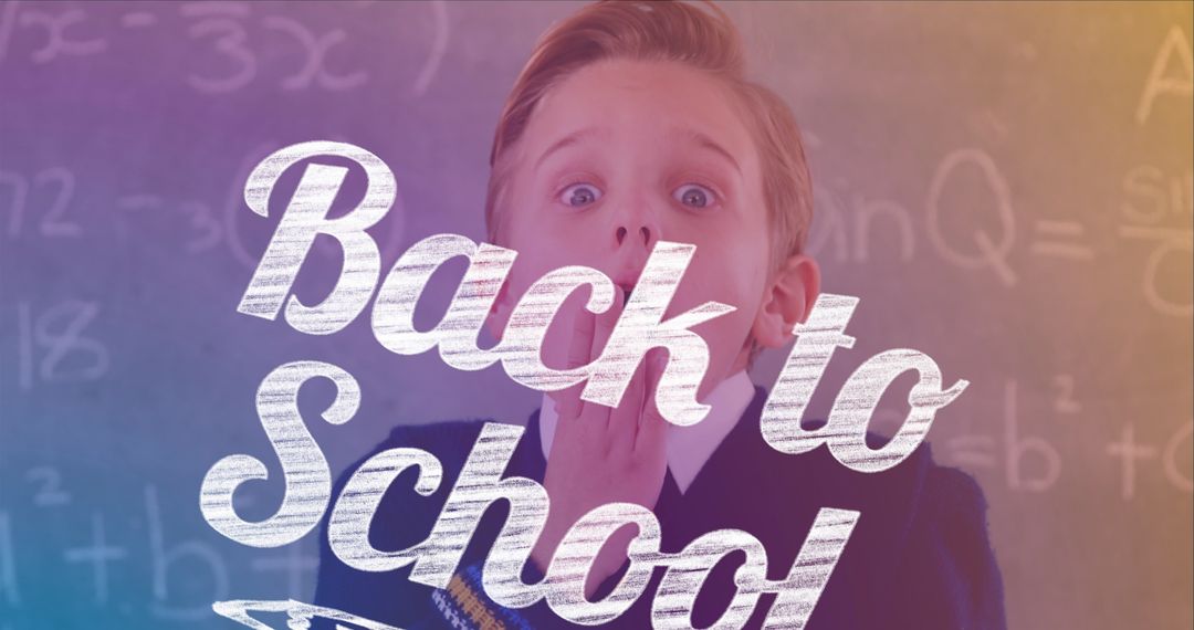 Surprised Boy Ready for Back to School Adventure