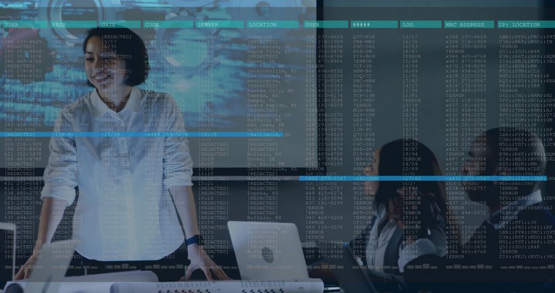 Financial Executive Analyzing Data with Team in Modern Office