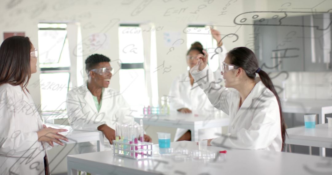 Diverse Students Collaborating in Modern Science Laboratory