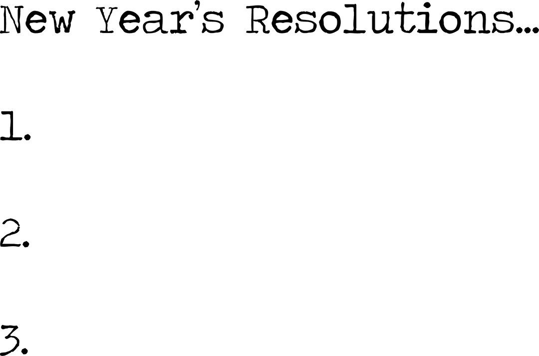 Transparent New Year Resolutions Text Design