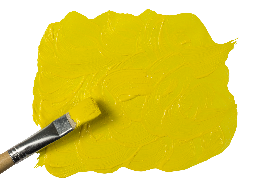 Wide Paint Brush with Yellow Stain on Transparent Background - Download Free Stock Images Pikwizard.com