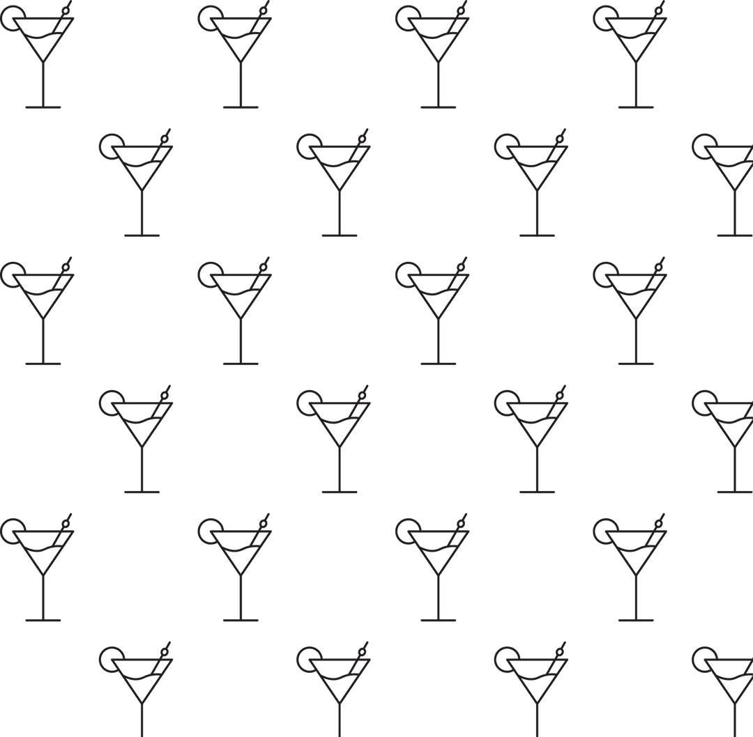 Seamless Pattern Cocktail Glass Icons on Transparent Background - Download Free Stock Images Pikwizard.com