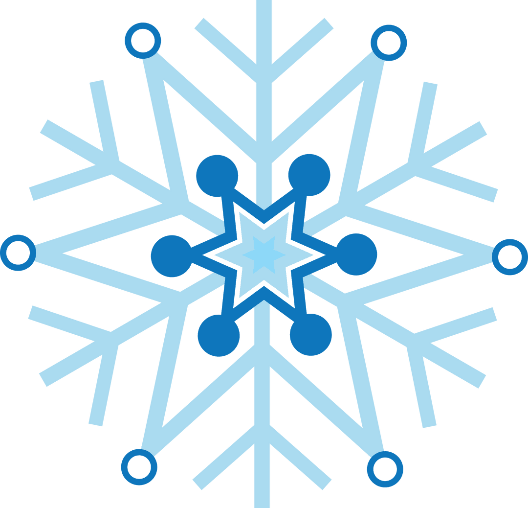 Transparent Blue Snowflake Pattern Illustration for Winter Design