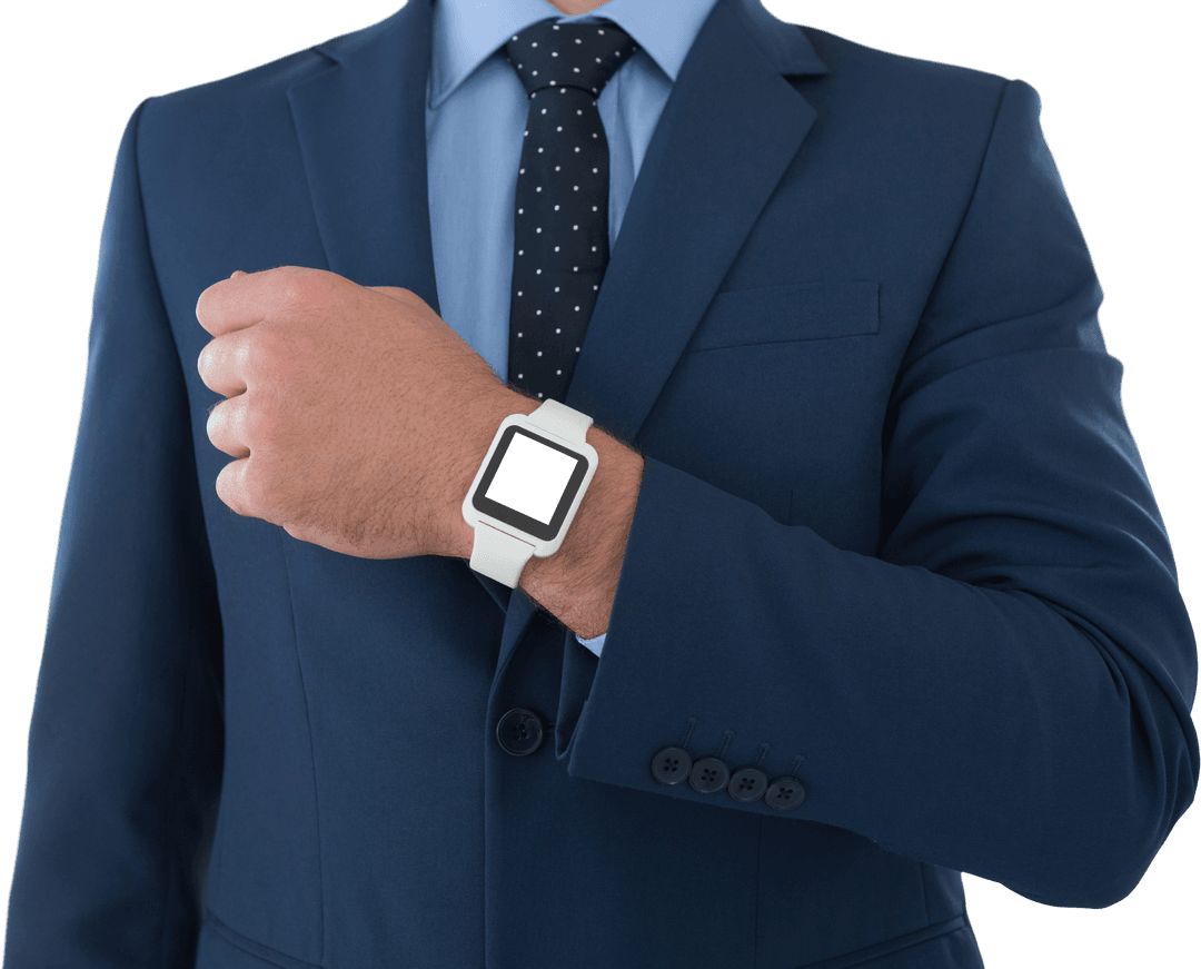 Transparent Business Attire Hand Presenting Smartwatch