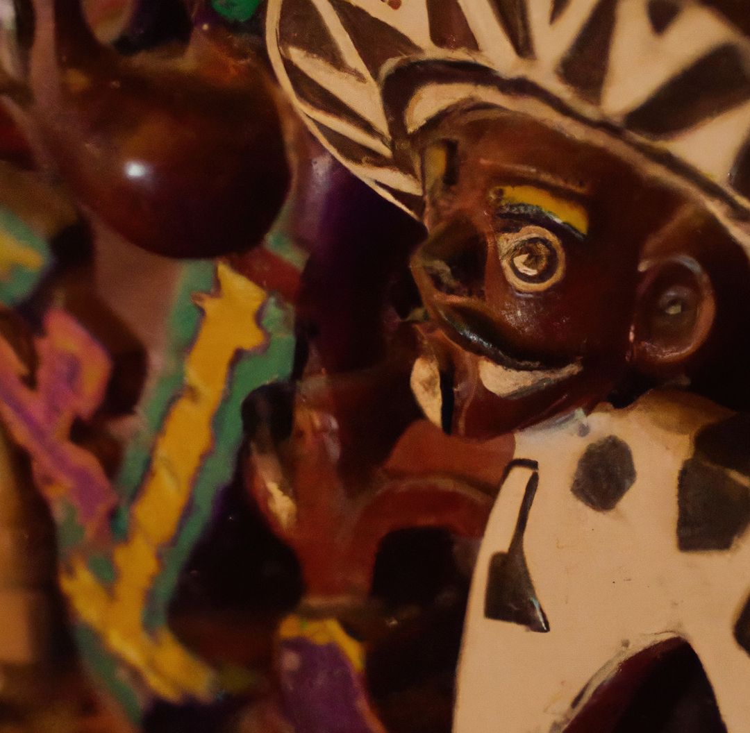 Image of close up of mexican decorated hand made vibrant coloured figurine - Free Images, Stock Photos and Pictures on Pikwizard.com