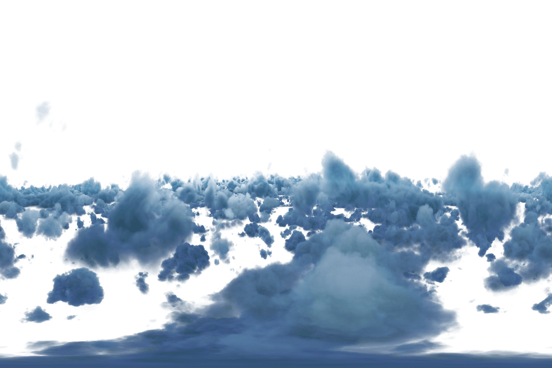 Dreamy Blue Clouds on Transparent Background