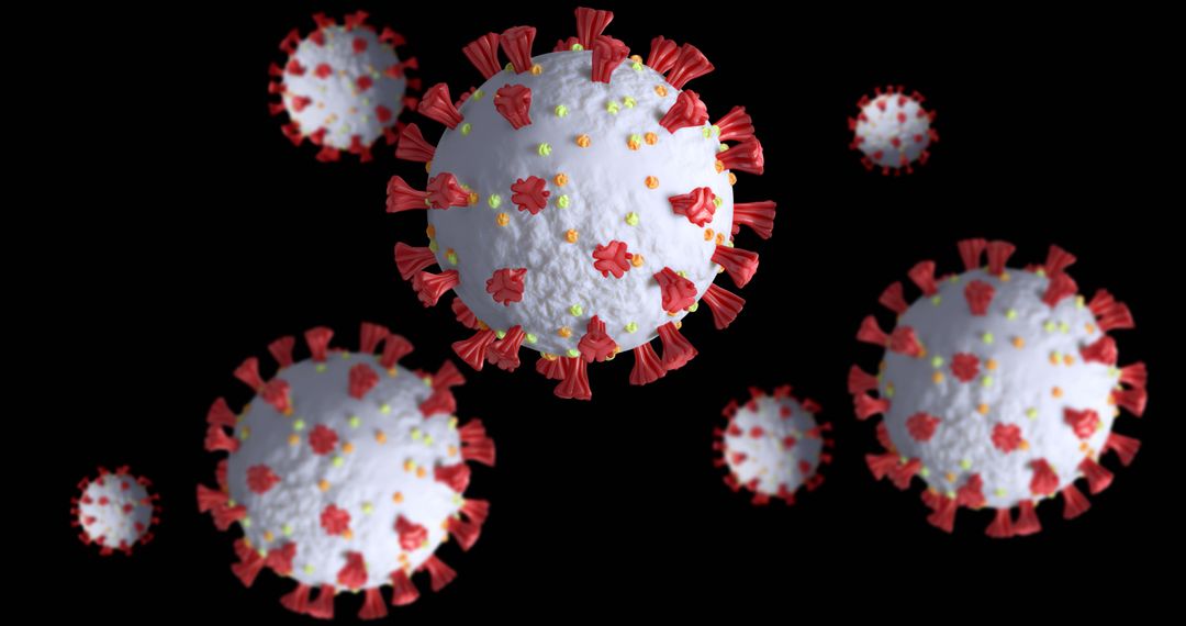 Close-up View of COVID-19 Virus Model
