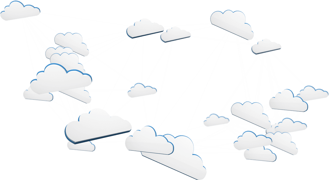Transparent Cloud Network Digital Illustration Representing Cloud Computing Connections