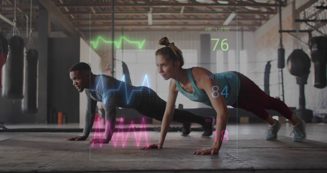Dynamic Workout Pair with Interactive Fitness Tracking Display