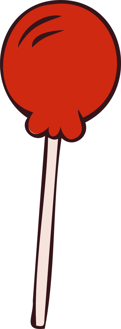 Colorful Red Lollipop Illustration on Transparent Background