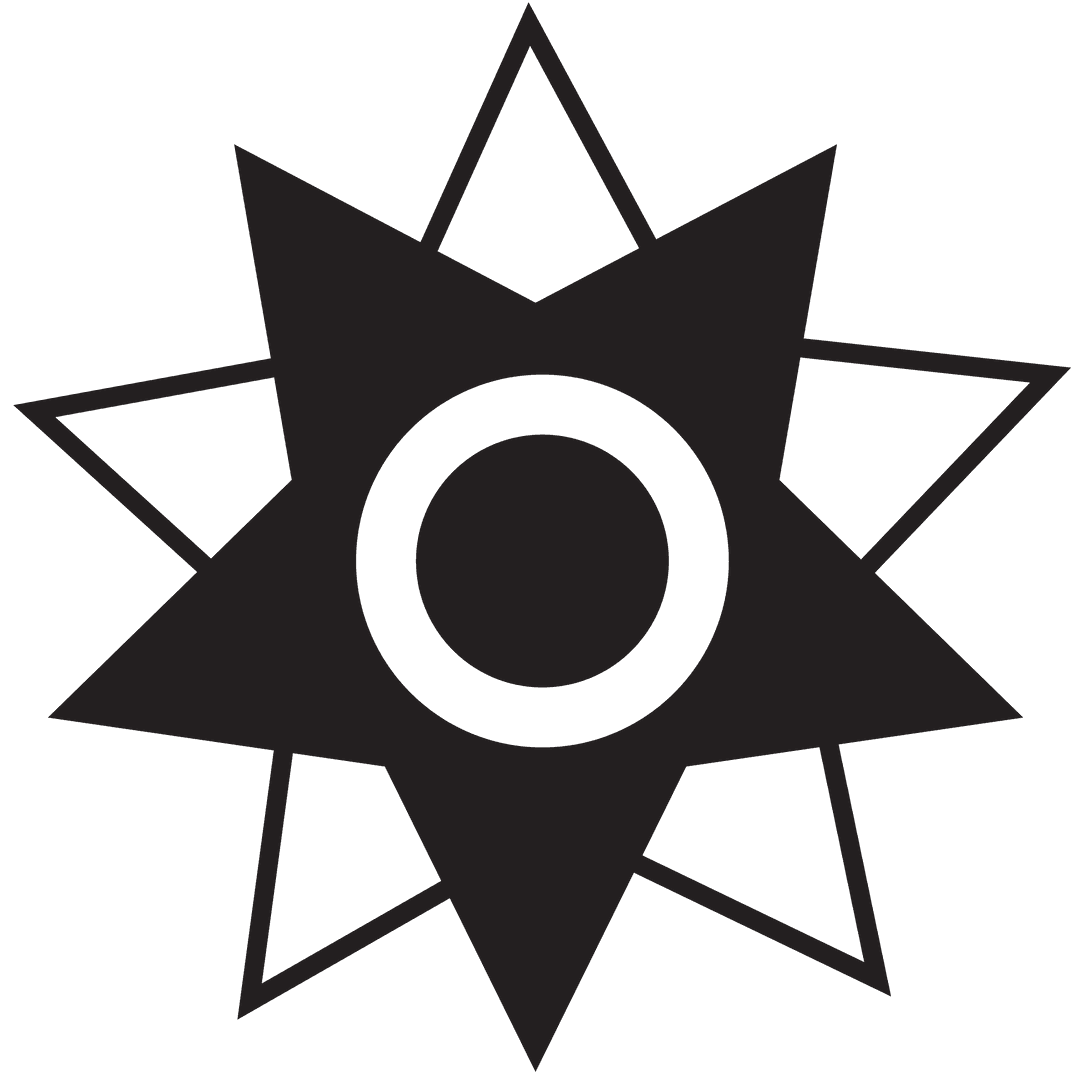 Elegant Black Star Illustration on Transparent Background