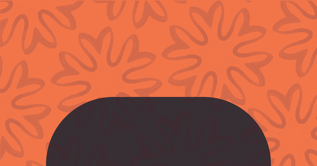 Orange and Black Abstract Shapes on Transparent Background