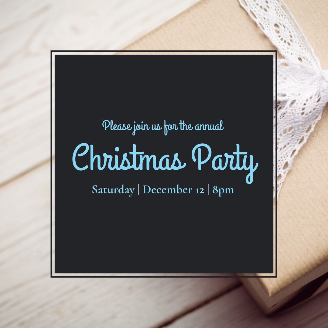 Elegant Christmas Party Invitation with Lace Decoration