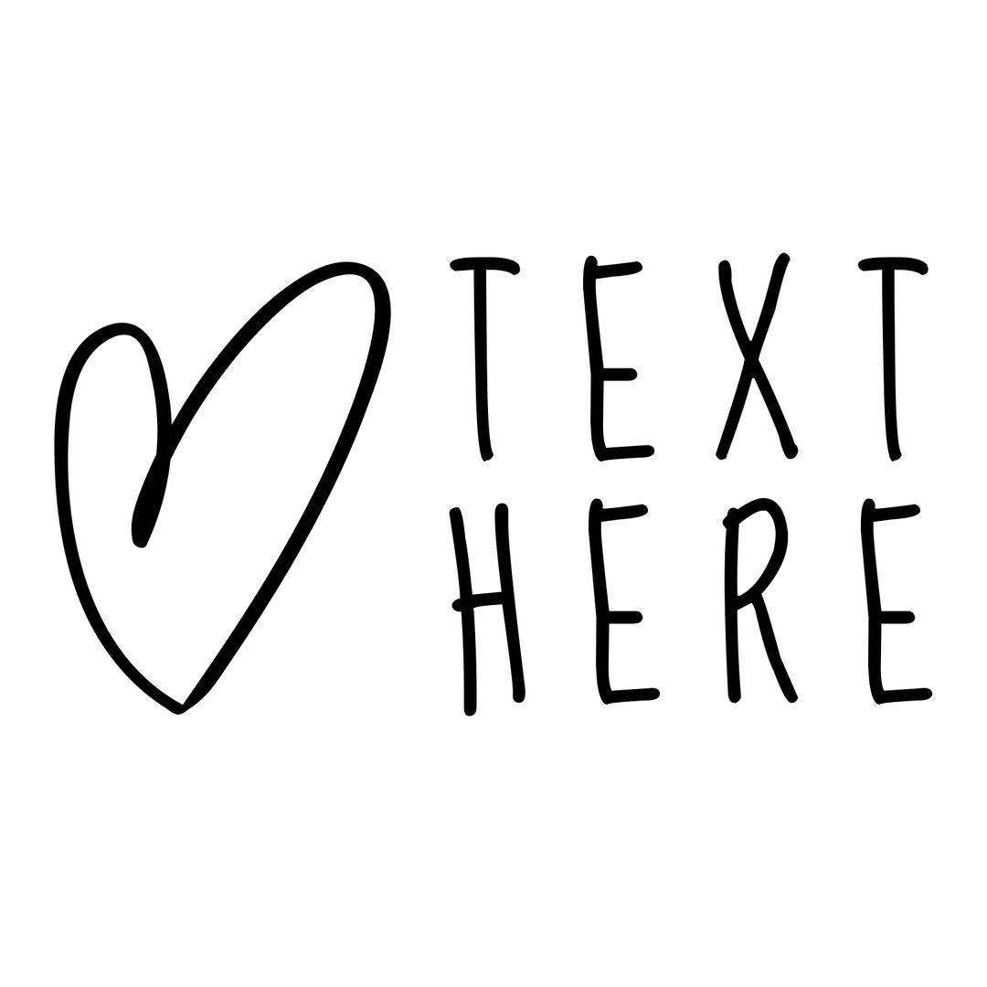 Hand-Drawn Heart with Customizable Text Area