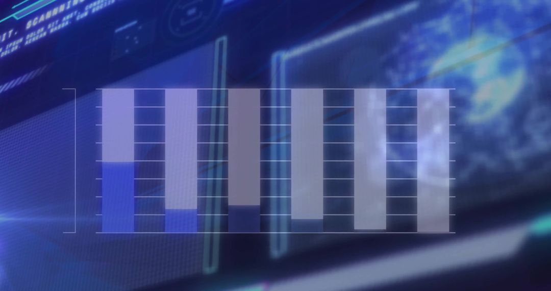 Digital Data Processing with High-Tech Visuals on Screens