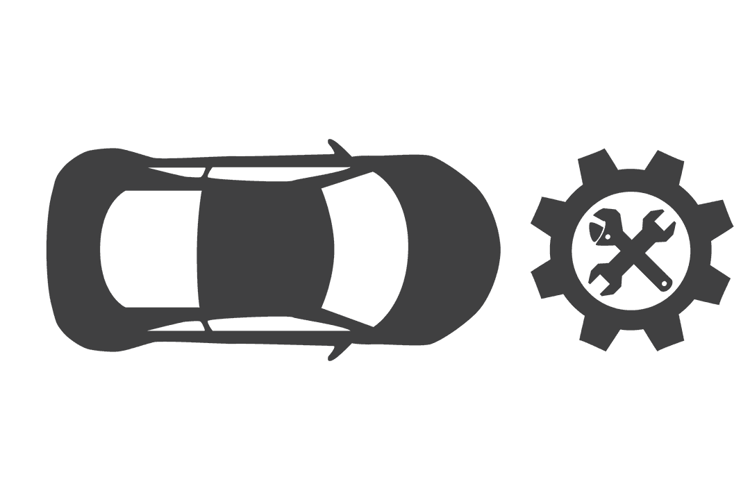 Transparent Car and Tools Service Icon for Automotive Concepts