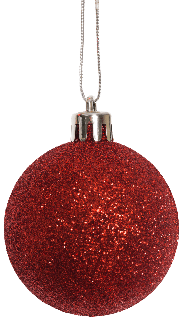 Transparent Glittery Red Christmas Ornament