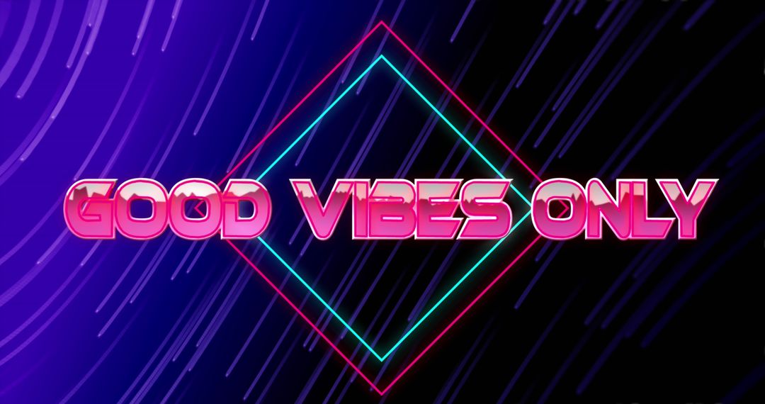 Good Vibes Only Neon Sign with Dynamic Light Trails