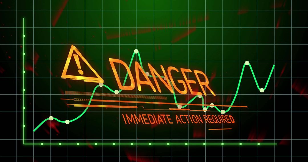Urgent Data Analysis Warning on Futuristic Graph Screen