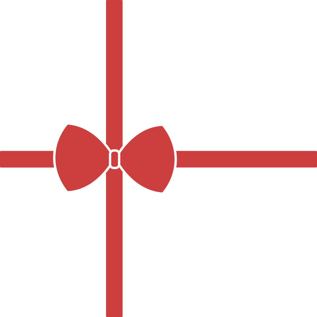 Transparent Vector Bow with Crossing Ribbons for Decorative Elements