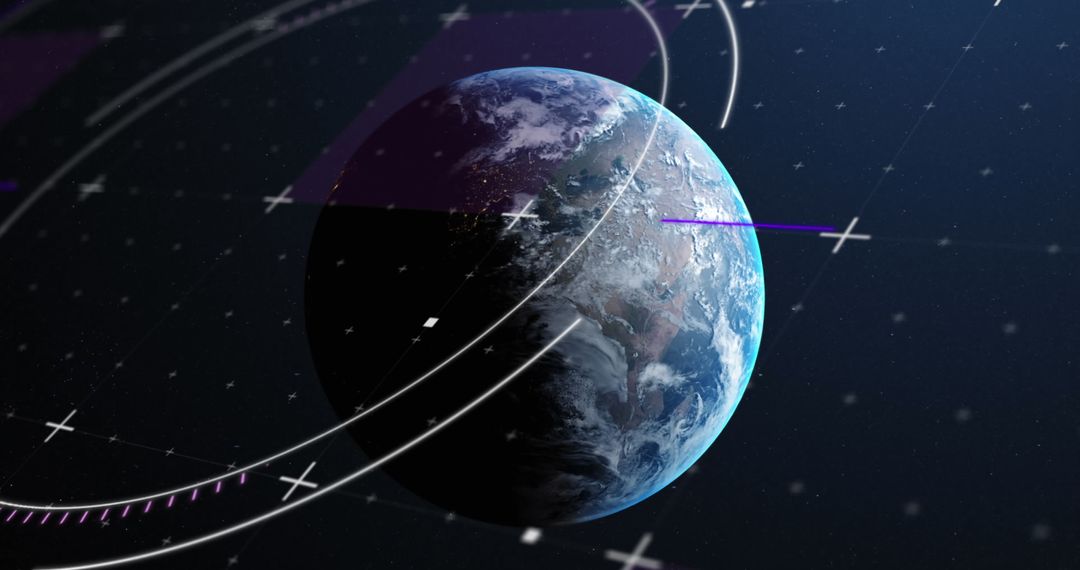 Digital Interface with Earth and Network Graphics